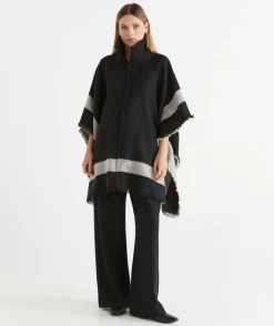 Sussan Wraps & Ponchos>Bold Stripe Collared Cape