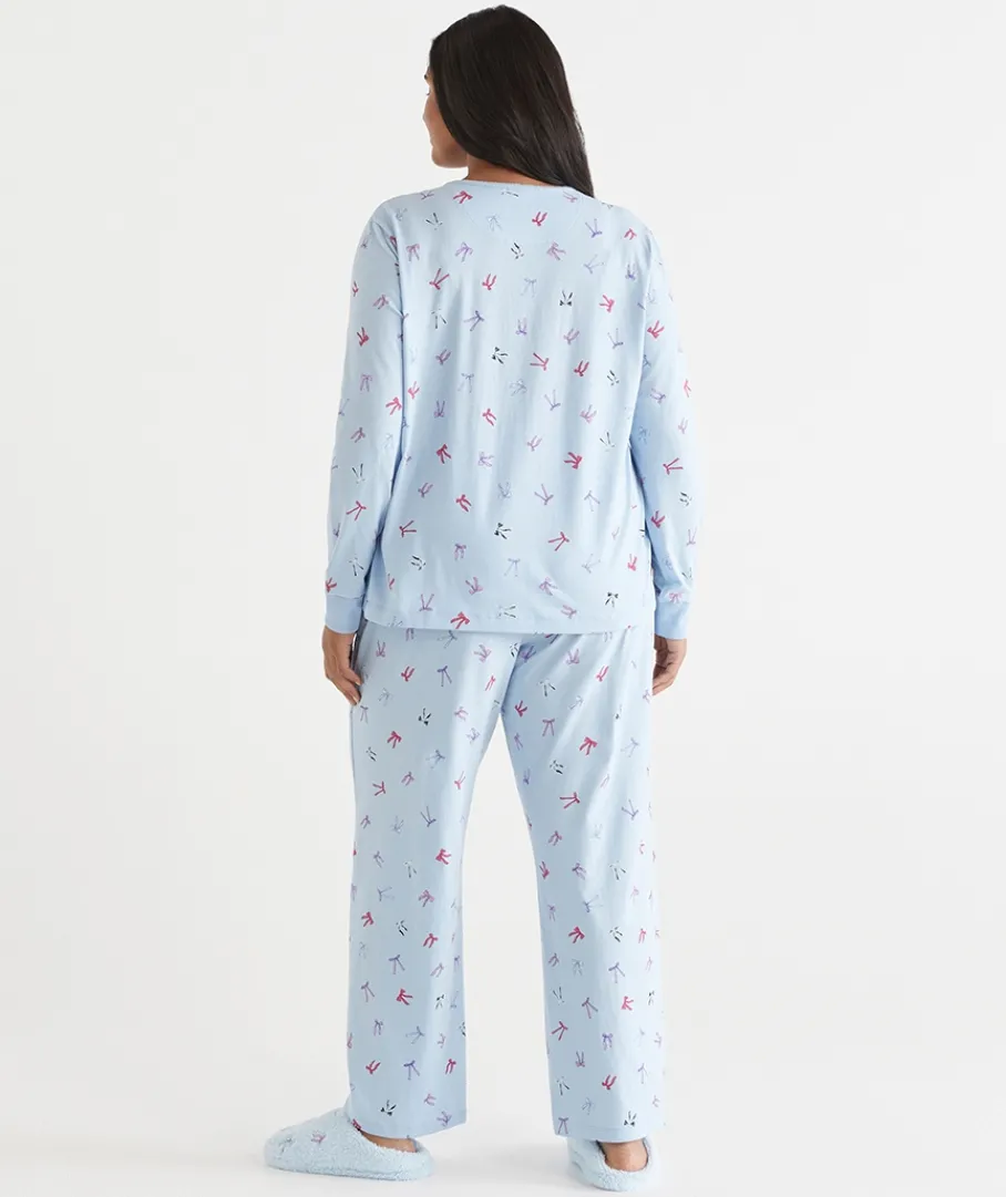 Sussan Pyjama Sets>Bow Print Novelty Pyjama Set
