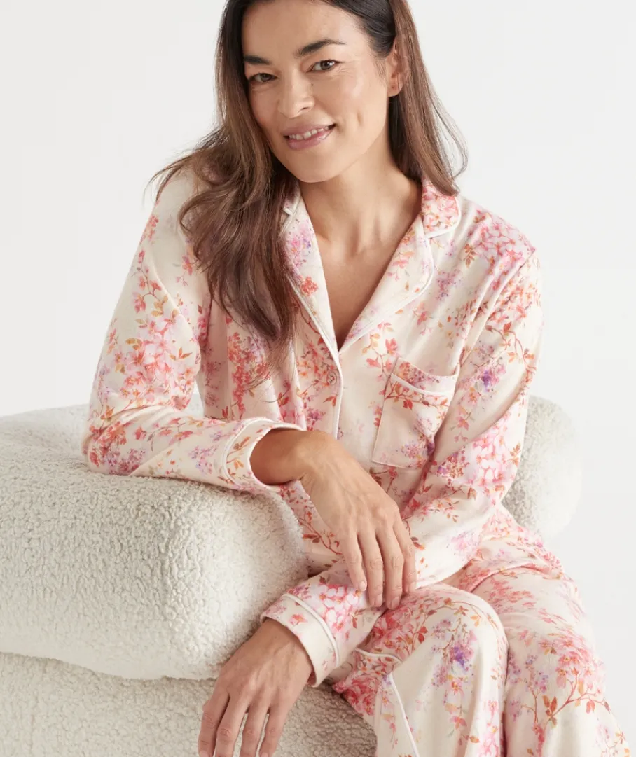 Sussan Pyjama Sets>Brushed Blossom Floral Print Pyjama Set