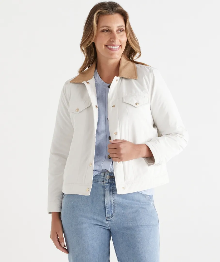 Sussan Jackets & Coats|Jackets>Contrast Collar Puffer Jacket