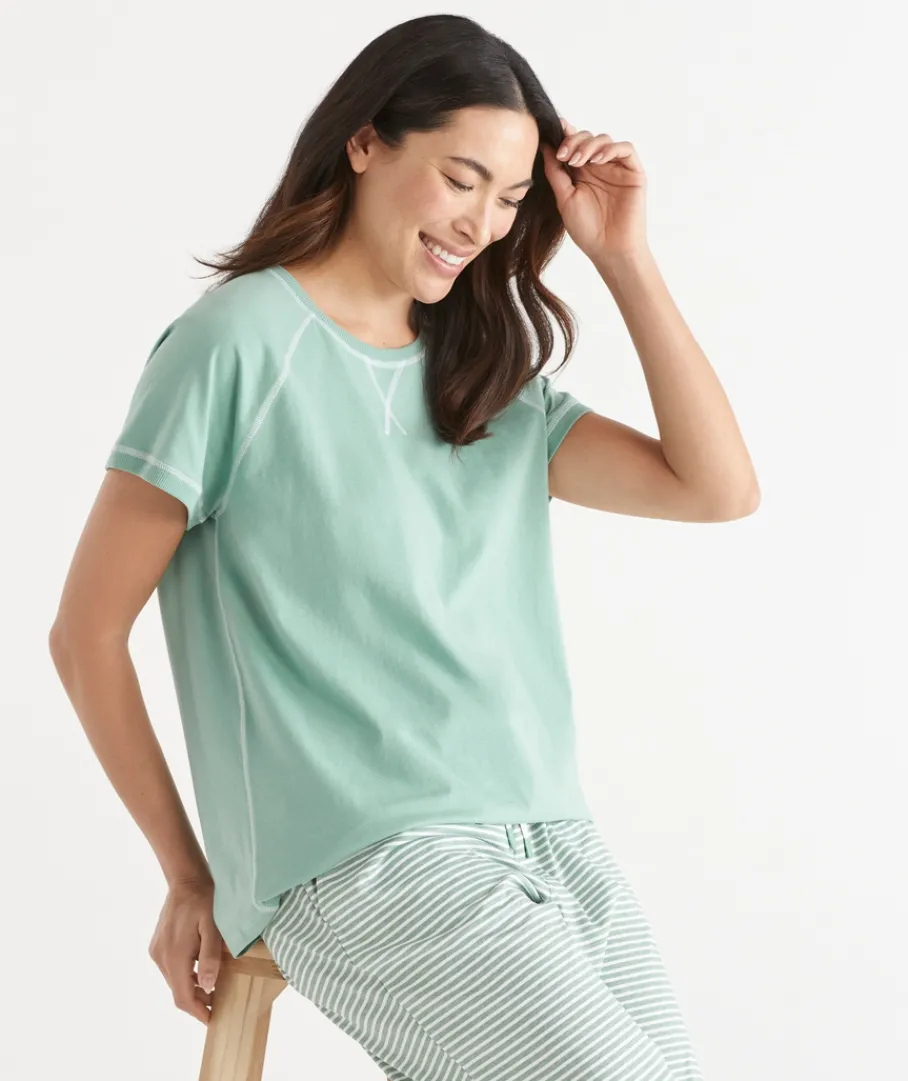 Sussan Pyjama Sets|Women's Pyjama Tops>Contrast Short Sleeve Pyjama Top