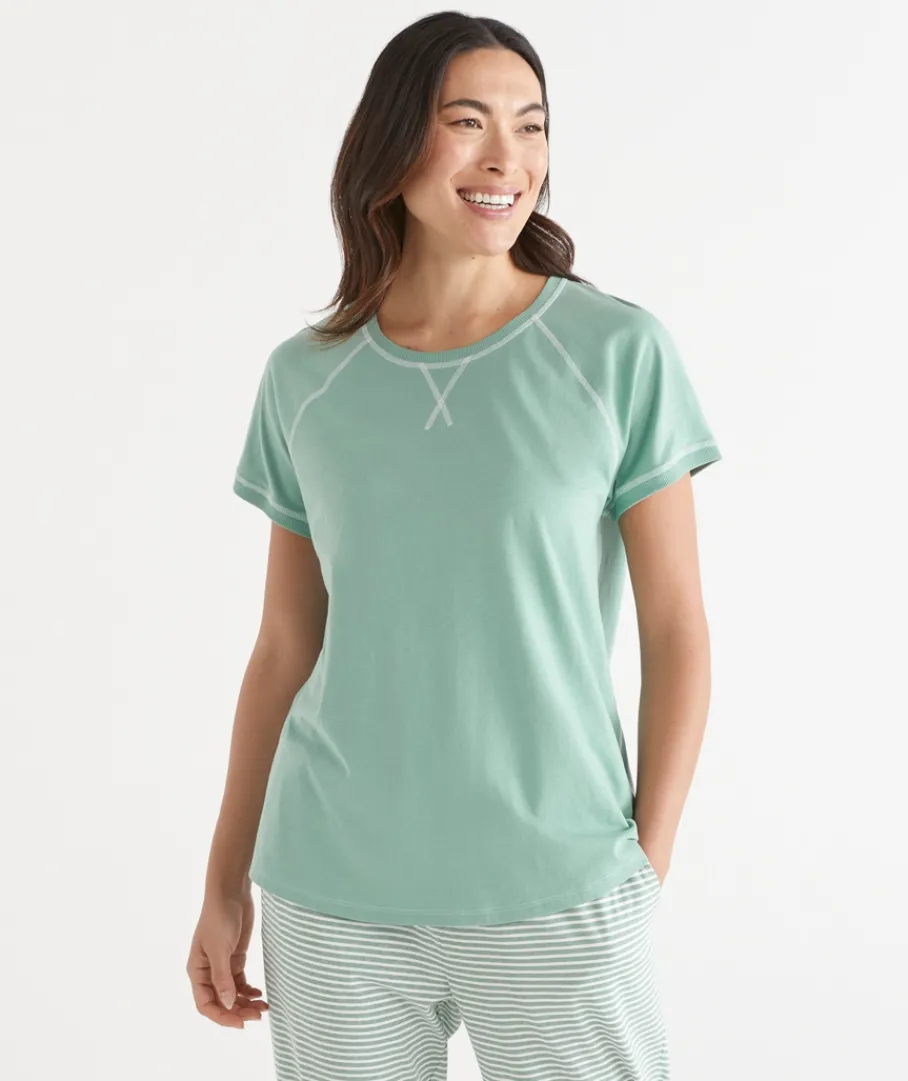 Sussan Pyjama Sets|Women's Pyjama Tops>Contrast Short Sleeve Pyjama Top