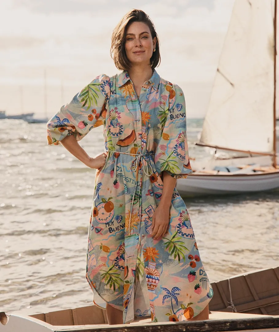 Sussan Dresses|Matching Sets>Costa Del Sol Midi Shirt Dress