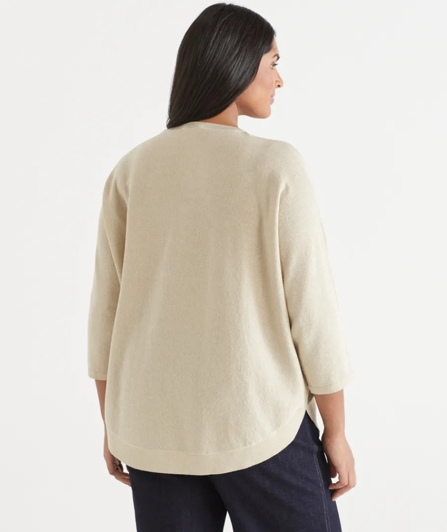 Sussan Knitwear|Tops>Curved Hem V Neck Jumper
