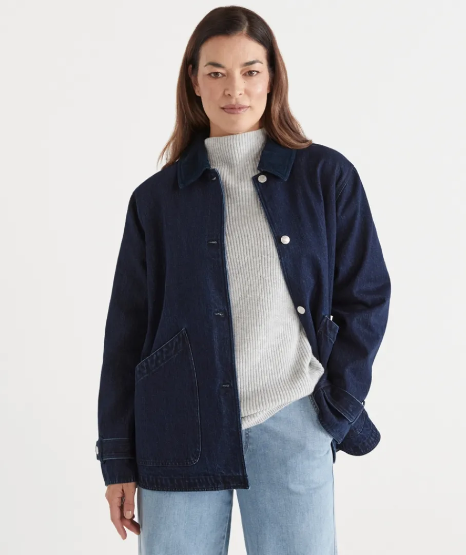 Sussan Jackets & Coats|Shackets>Denim Barn Jacket