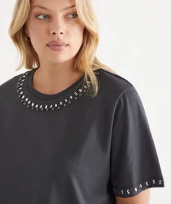 Sussan Tops>Embellished Short Sleeve Tee -