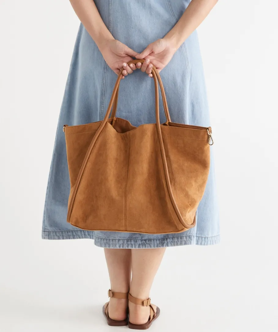 Sussan Bags>Faux Suede Summer Tote Bag
