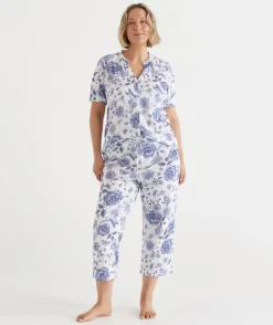 Sussan Pyjama Sets>Floral Toile 3/4 Pyjama Set