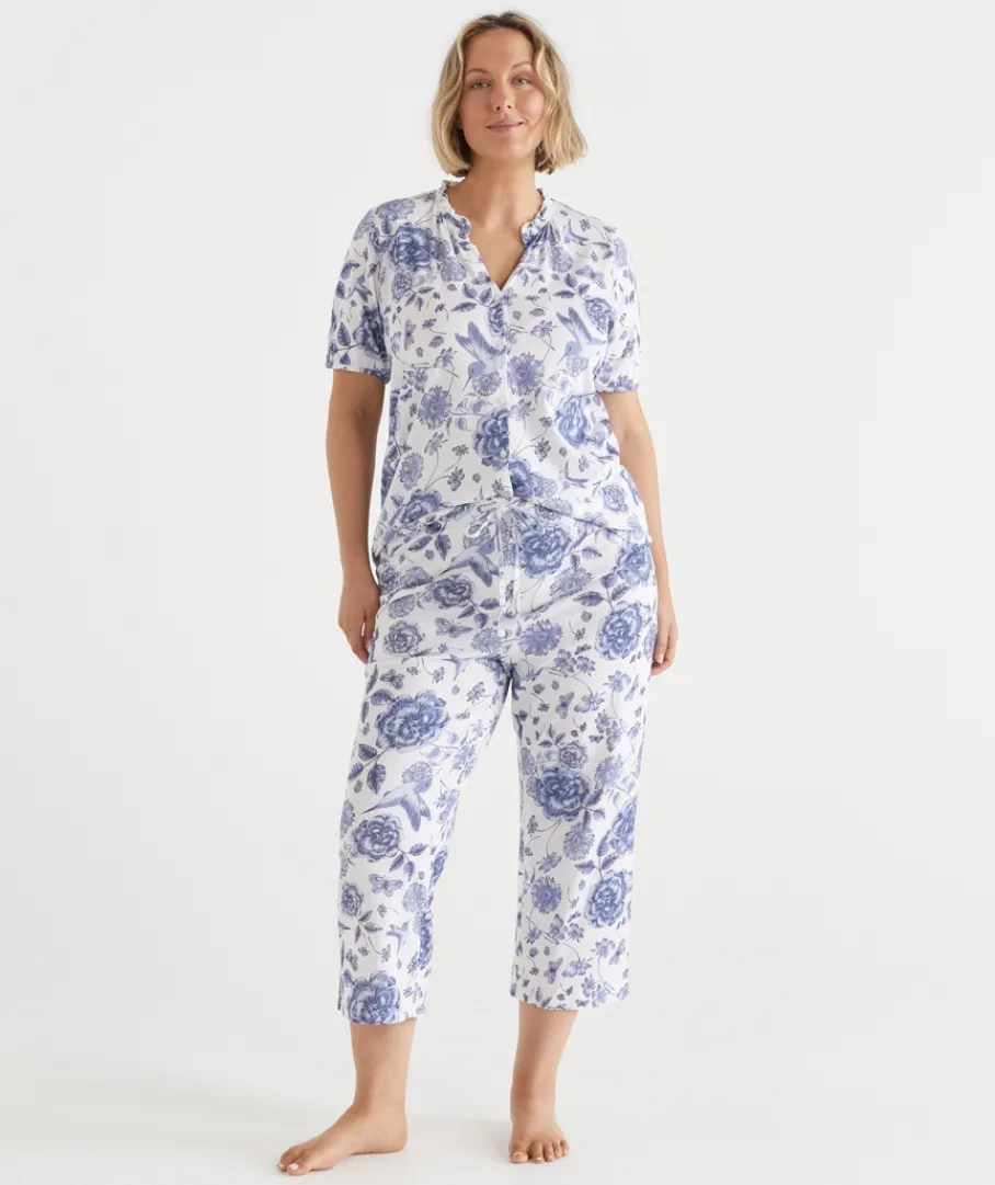 Sussan Pyjama Sets>Floral Toile 3/4 Pyjama Set