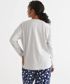 Women Sussan Women's Pyjama Tops>Long Sleeve Contrast Pyjama Top