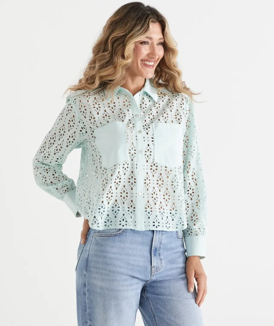 Sussan Tops|Shirts & Blouses>Long Sleeve Lace Shirt