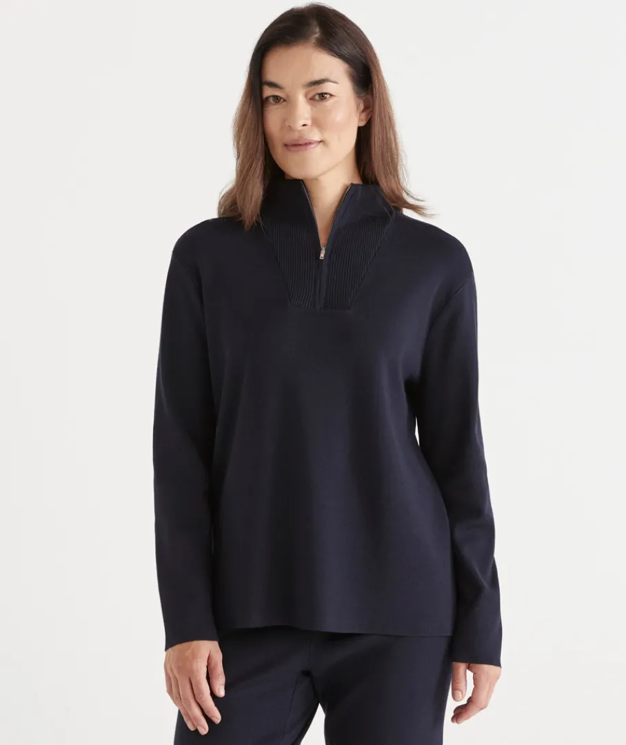 Sussan Tops|Loungewear>Milano Quarter Zip Lounge Jumper