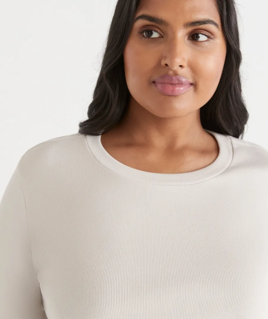 Sussan Tops|T-Shirts>Rib Long Sleeve Tee