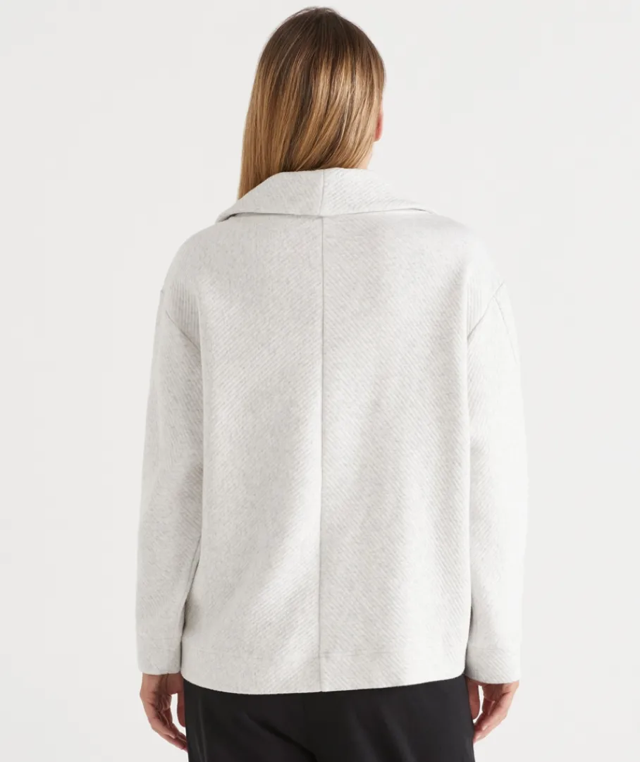 Sussan Tops|Loungewear>Ribbed Quarter Zip Jumper
