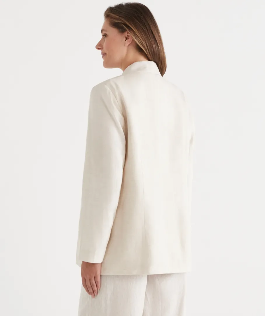 Sussan Jackets & Coats|Jackets>Single Breasted Linen Blazer -