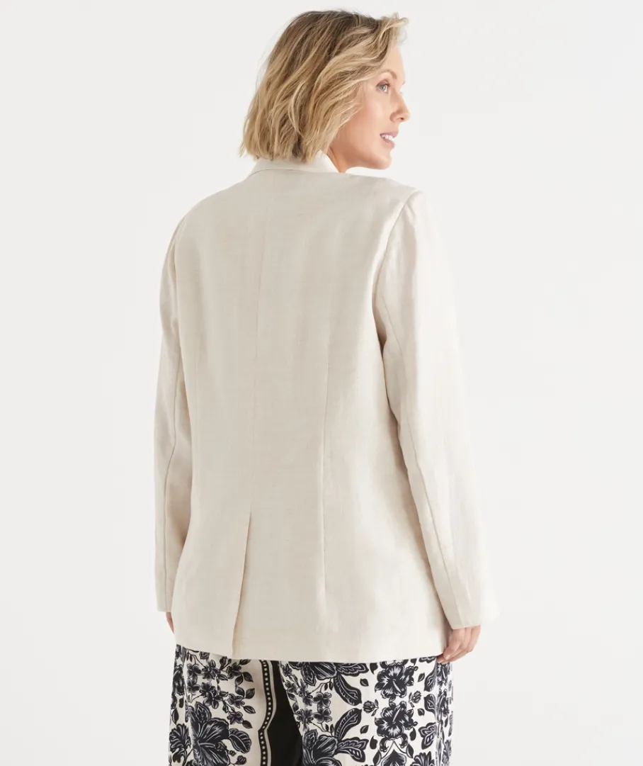 Sussan Jackets & Coats|Jackets>Single Breasted Linen Blazer -