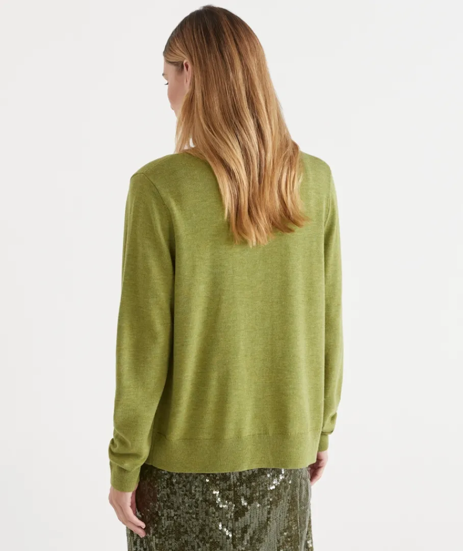 Sussan Tops|Matching Sets>Single Button Knit Crew Cardigan