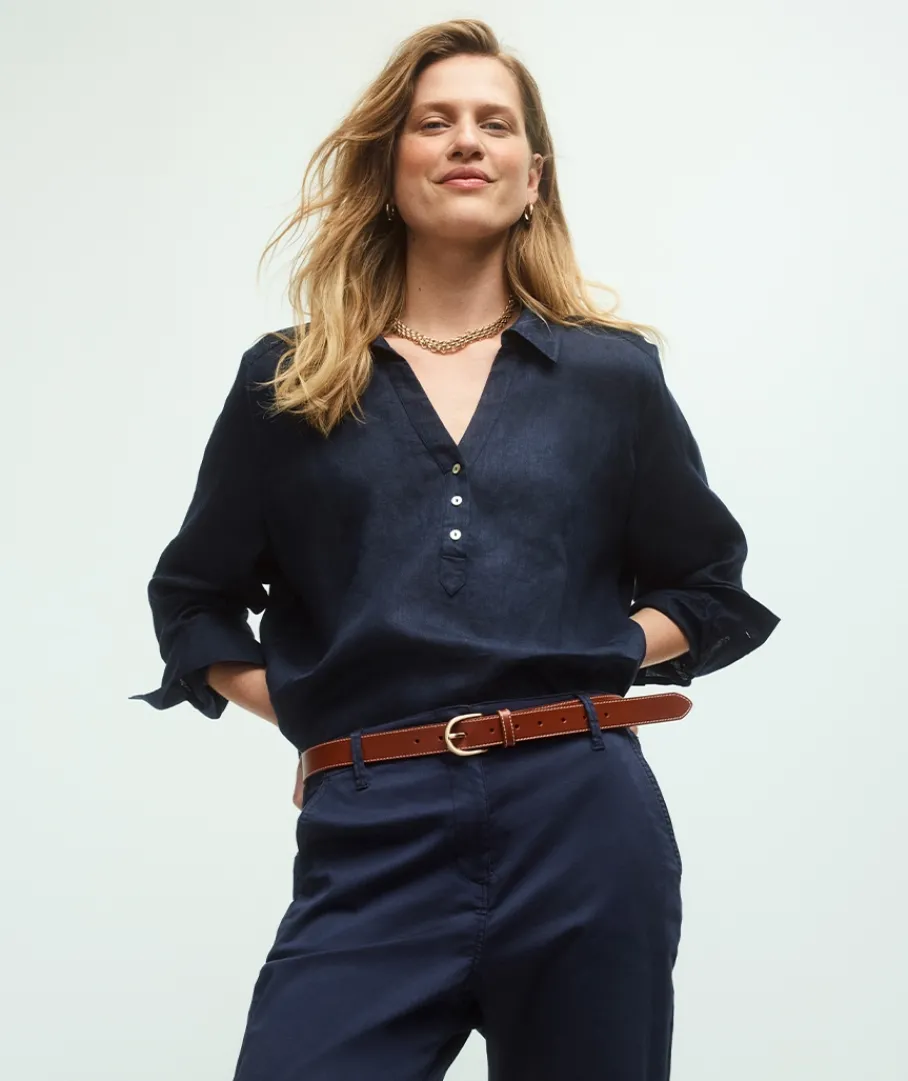 Sussan Shirts & Blouses|Tops>Split Back Long Sleeve Shirt