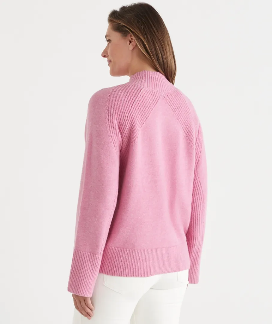 Sussan Tops|Knitwear>Stitch Detail High Neck Jumper