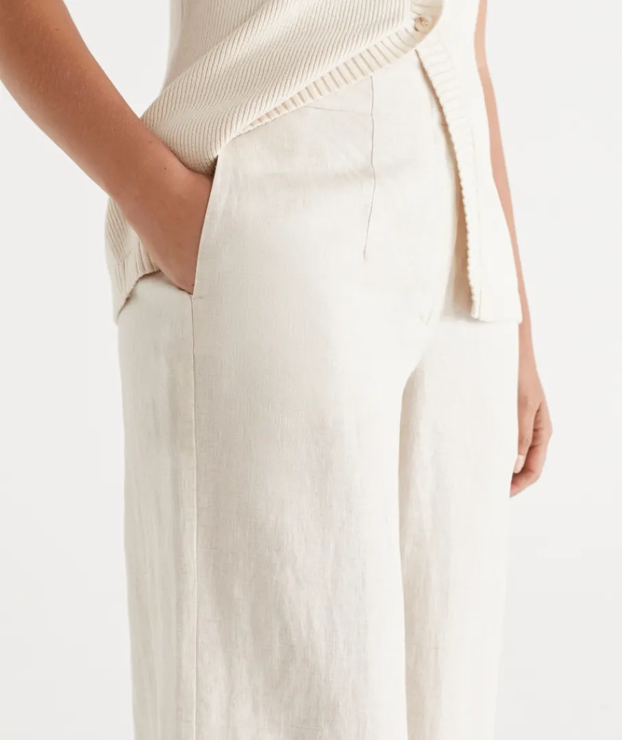 Sussan Matching Sets|Pants>Wide Leg Tailored Linen Pant