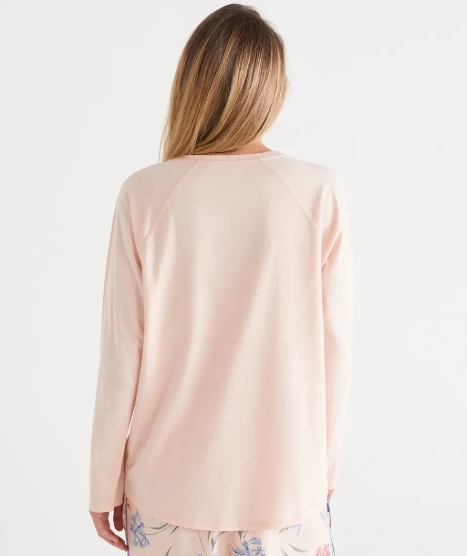 Women Sussan Women's Pyjama Tops>Winter Bloom Floral Long Sleeve Pyjama Top - Pink
