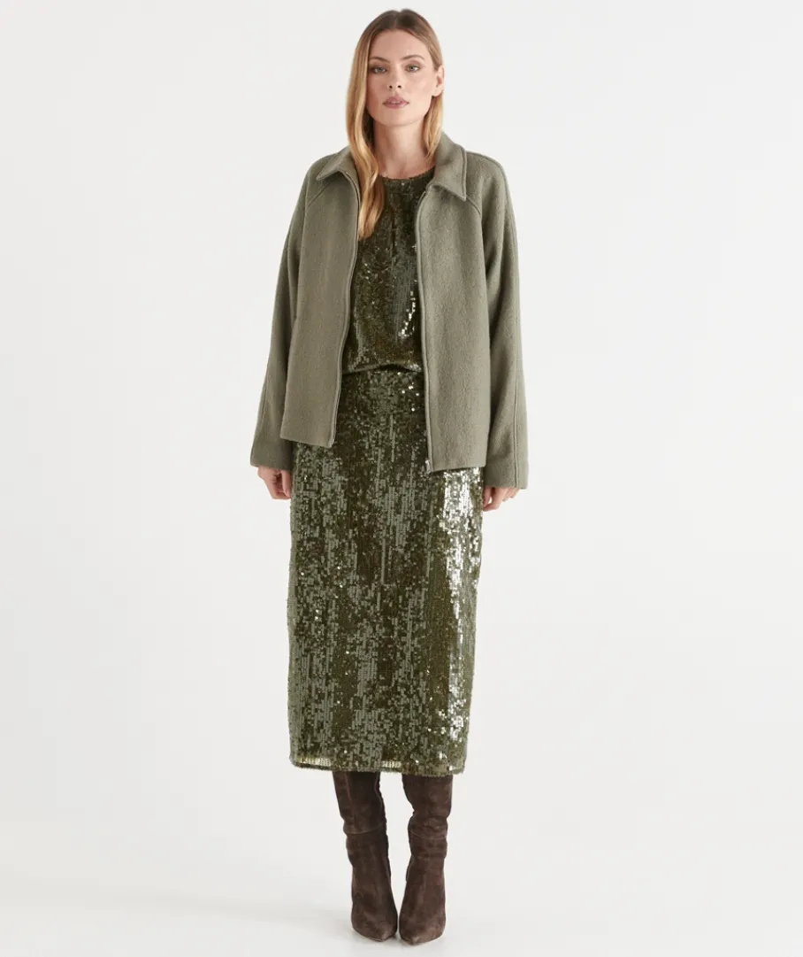 Sussan Jackets & Coats|Jackets>Zip Front Collared Jacket
